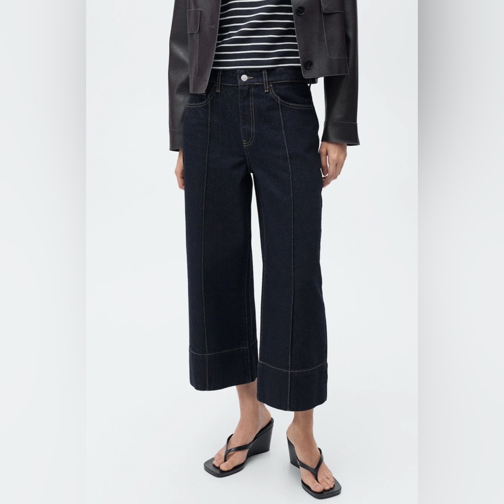 Mango Dark Blue Cropped Jeans